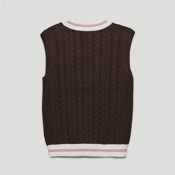 Sunday Best Pink and Brown Knit Top - Picture 4 of 5